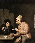 Piping and Drinking in the Tavern by Adriaen van Ostade